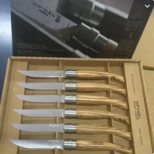 *Couteaux de table manche en Zébrano Opinel par 6