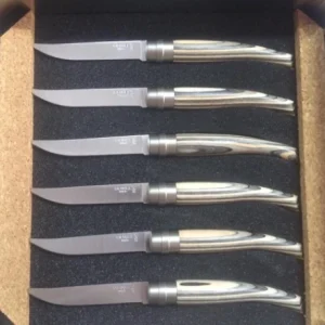 *Couteaux de table manche en bois Opinel lamellé par 6