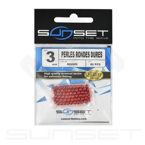 BEADS RONDES DURES ROUGES ET DOREES 3mm X60