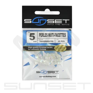 BEADS MUTI-FACETTES  X25 5mm ROSE/ CLEAR/ RED